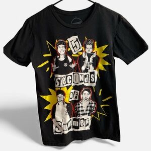 5 Seconds of Summer 5SOS 2011 Early Band Tee Black XS Merch